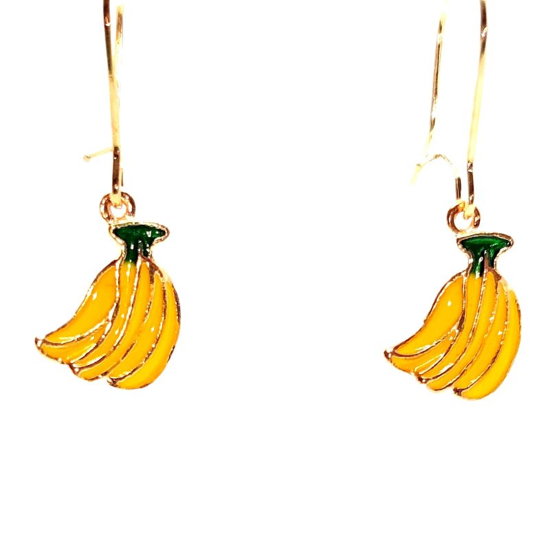 KOLCZYKI FUN OWOCE PYSZNE ŻÓŁTE MINI BANANY (266)