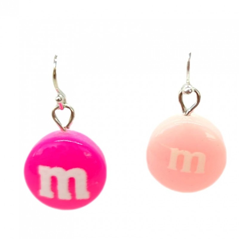KOLCZYKI FUN 2 RÓŻOWE DRAŻE M&Ms (003)