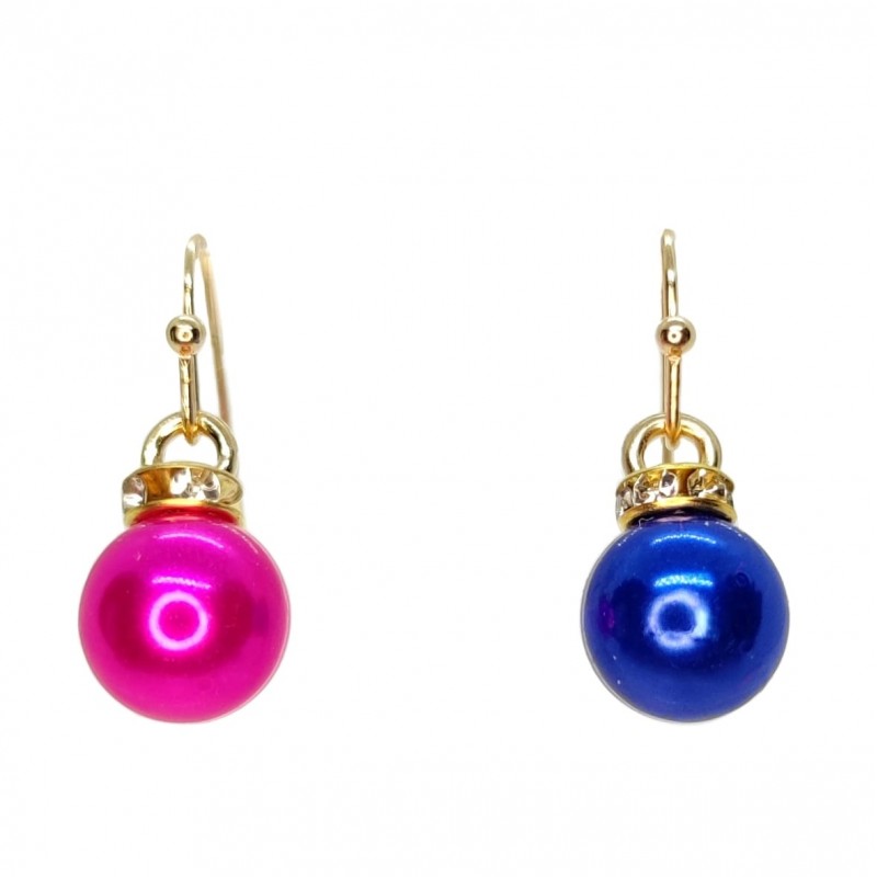 KOLCZYKI FUN IDĄ ŚWIĘTA BOMBKI 3D RÓŻ NIEB (BN017)