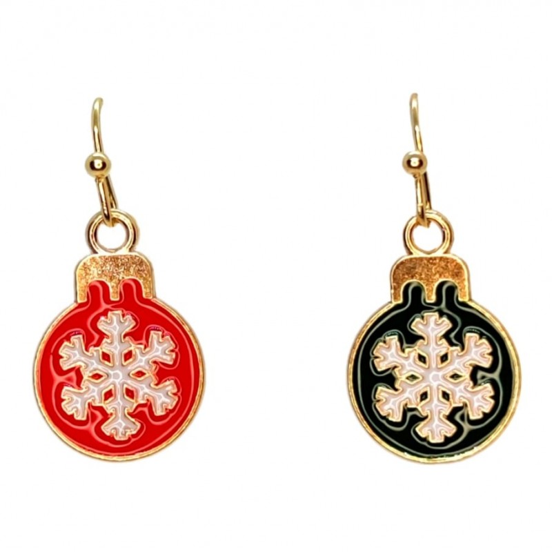 KOLCZYKI FUN IDĄ ŚWIĘTA KOLOROWE BOMBKI CHOINKOWE (BN015)