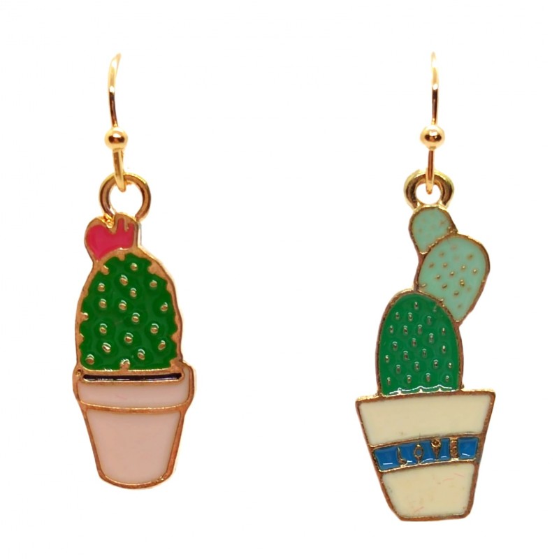 KOLCZYKI FUN KAKTUSY W PASTELOWYCH DONICZKACH (092)