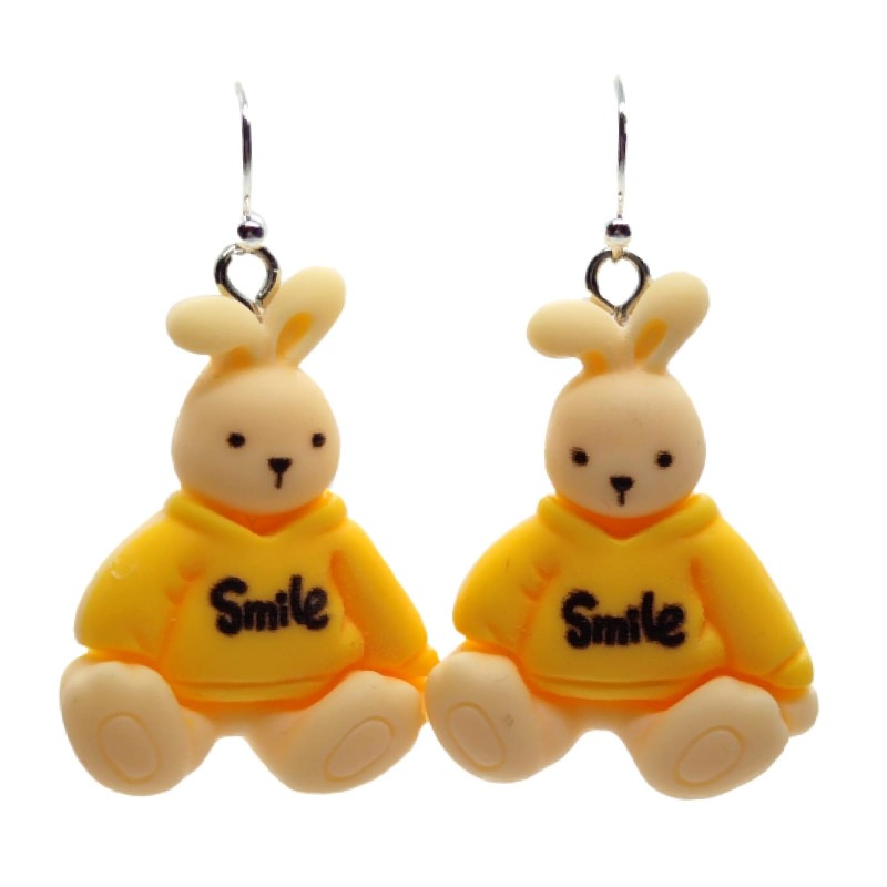 KOLCZYKI FUN KRÓLICZKI W ŻÓŁTYCH SWETERKACH (167)