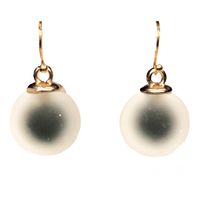 KOLCZYKI FUN MATOWE KULKI Z CZARNYM ŚRODKIEM