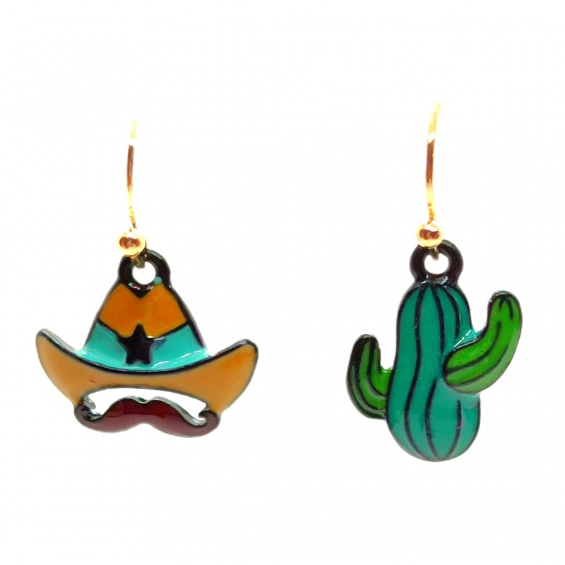 KOLCZYKI FUN MEKSYK SOMBRERO KAKTUS (150)