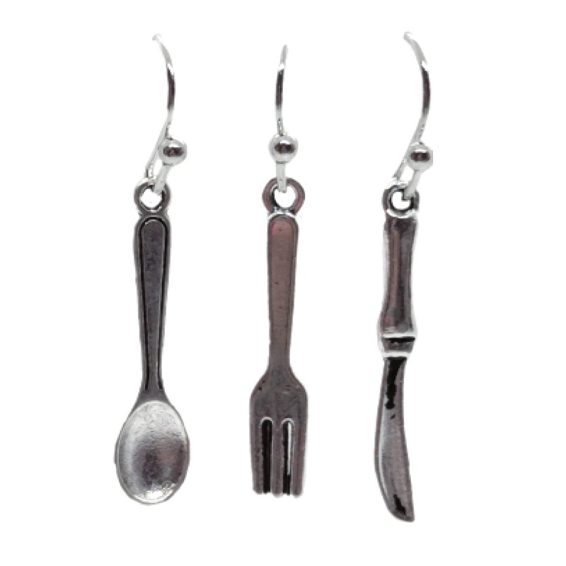 KOLCZYKI FUN OBIAD ŁYŻKA WIDELEC NÓŻ (114)