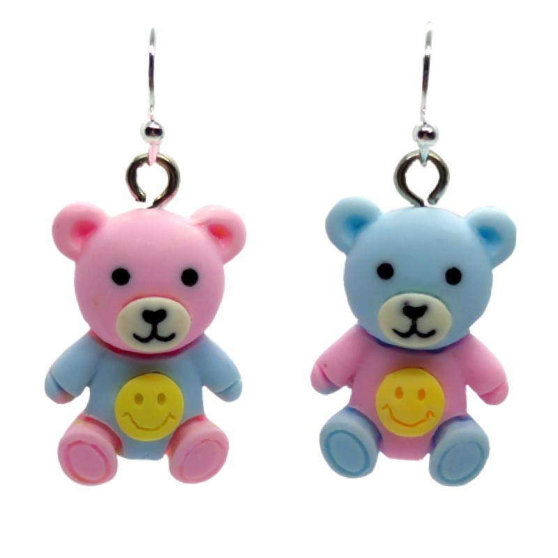 KOLCZYKI FUN PASTElove MISIE Z BUŹKAMI  (156)