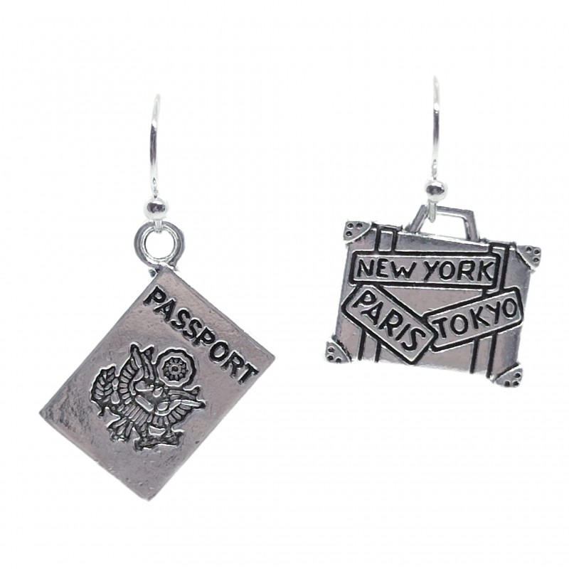 KOLCZYKI FUN PODRÓŻ PASZPORT I WALIZKA (124)