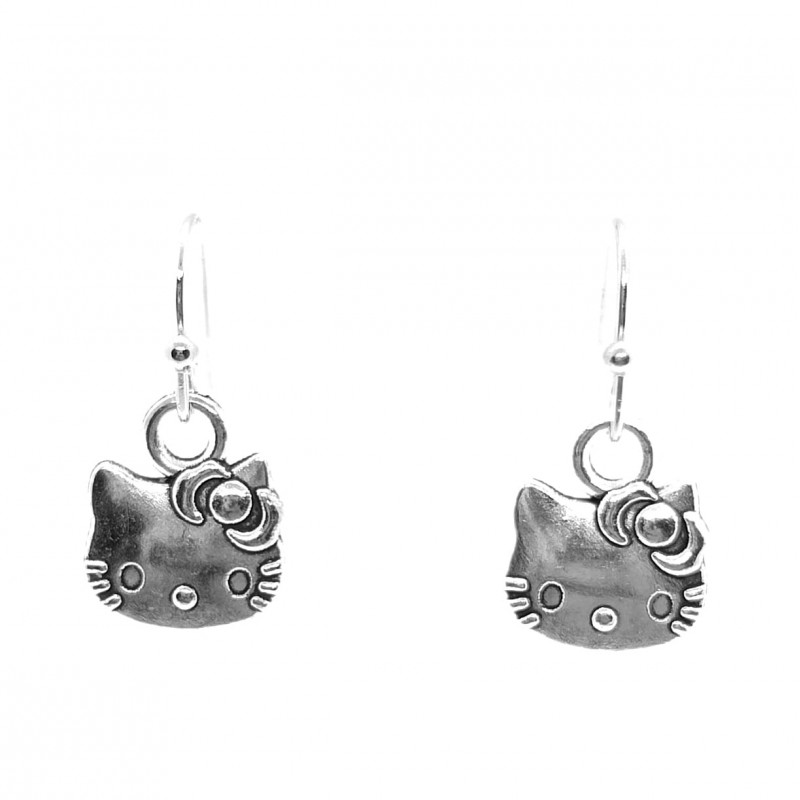 KOLCZYKI FUN SREBRNE HELLO KITTY (202)