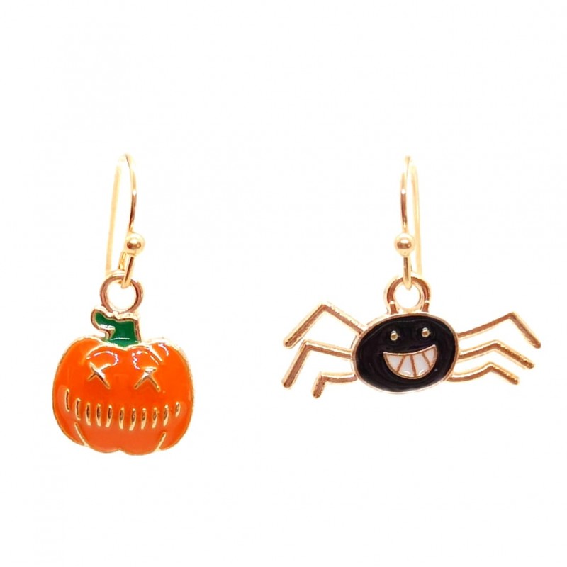 KOLCZYKI FUN DYNIA I CZARNY PAJĄK HALLOWEEN (244)