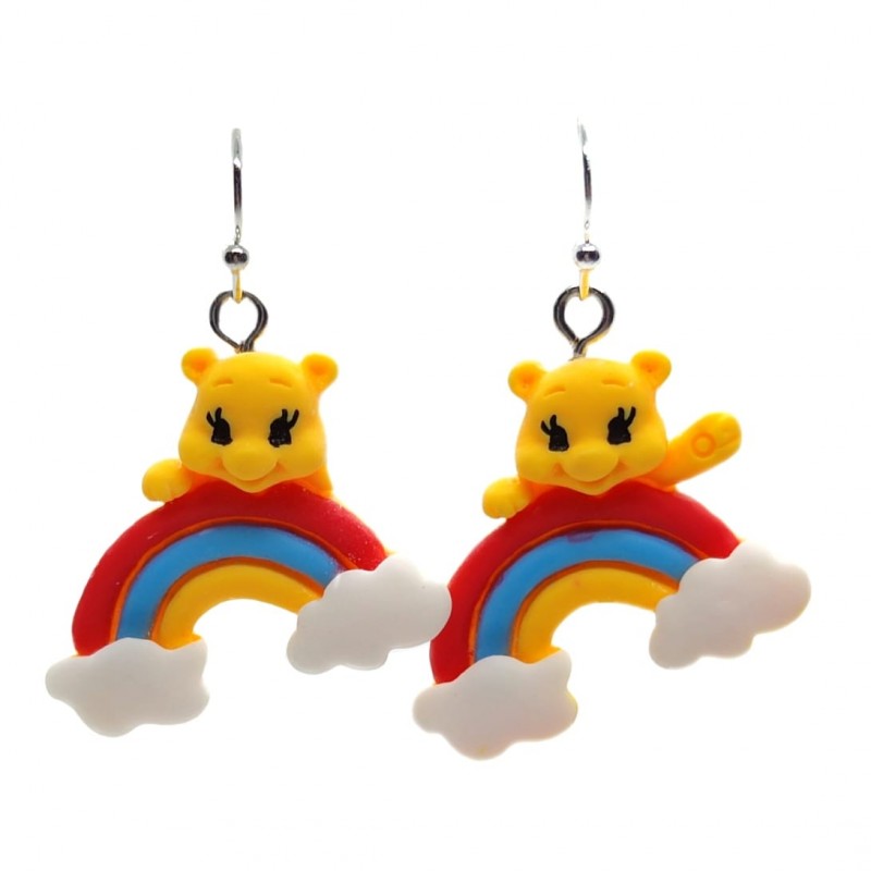 KOLCZYKI FUN WESOŁA TĘCZOWA MISIA (172)