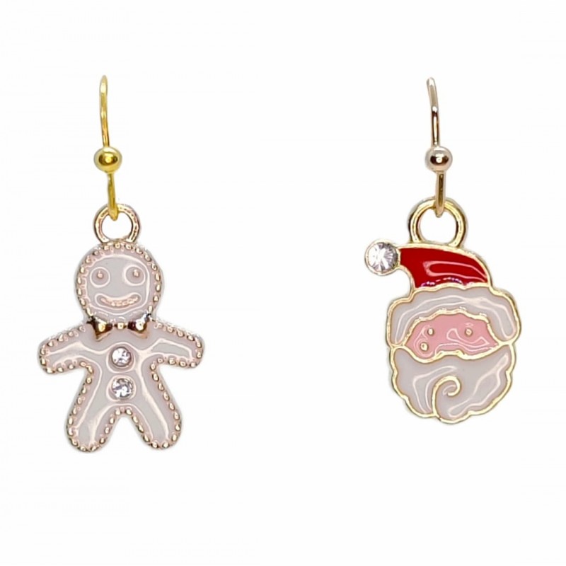 KOLCZYKI FUN IDĄ ŚWIĘTA MINI MIKOŁAJ I CIASTEK (BN026)