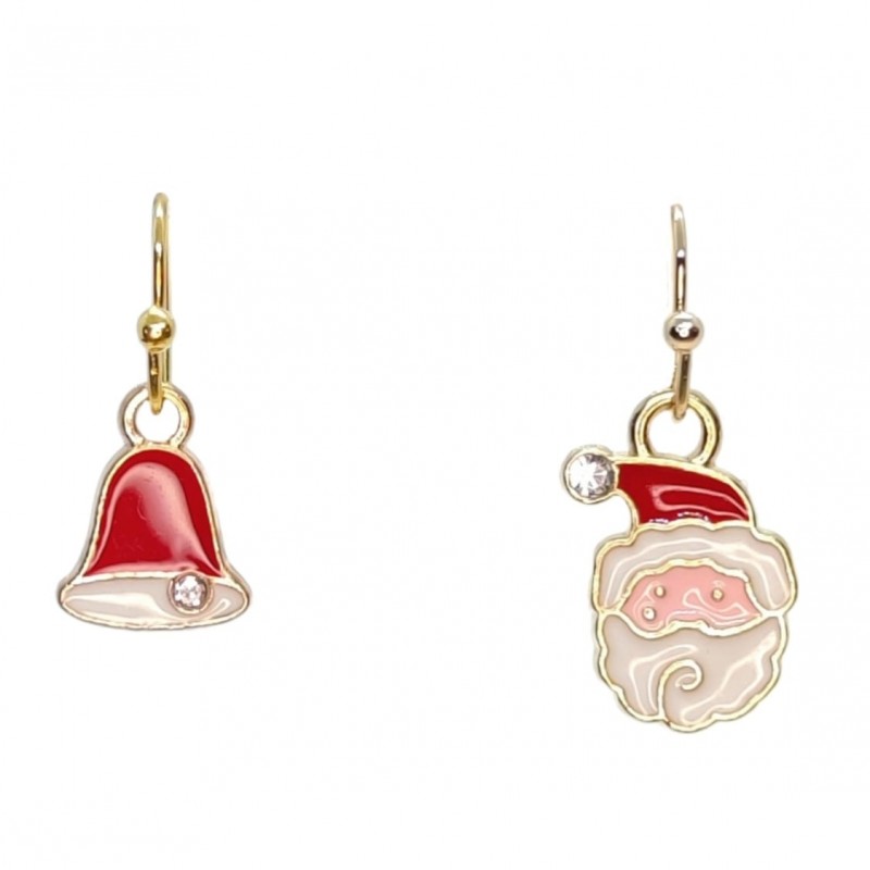 KOLCZYKI FUN IDĄ ŚWIĘTA MINI MIKOŁAJ I DZWONEK (BN025)