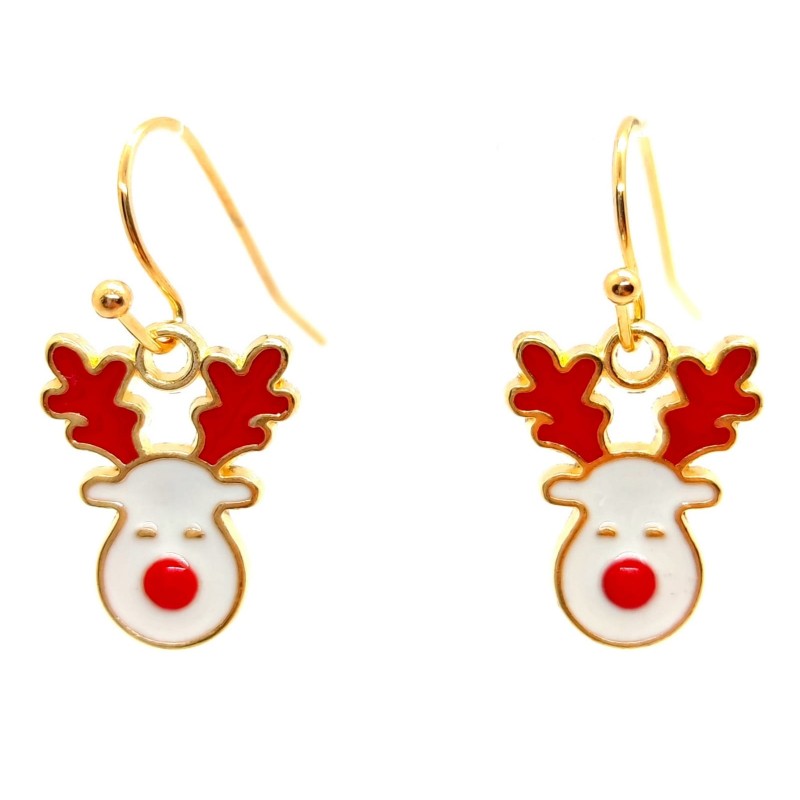 KOLCZYKI FUN IDĄ ŚWIĘTA BIAŁE RENIFERY (BN012)