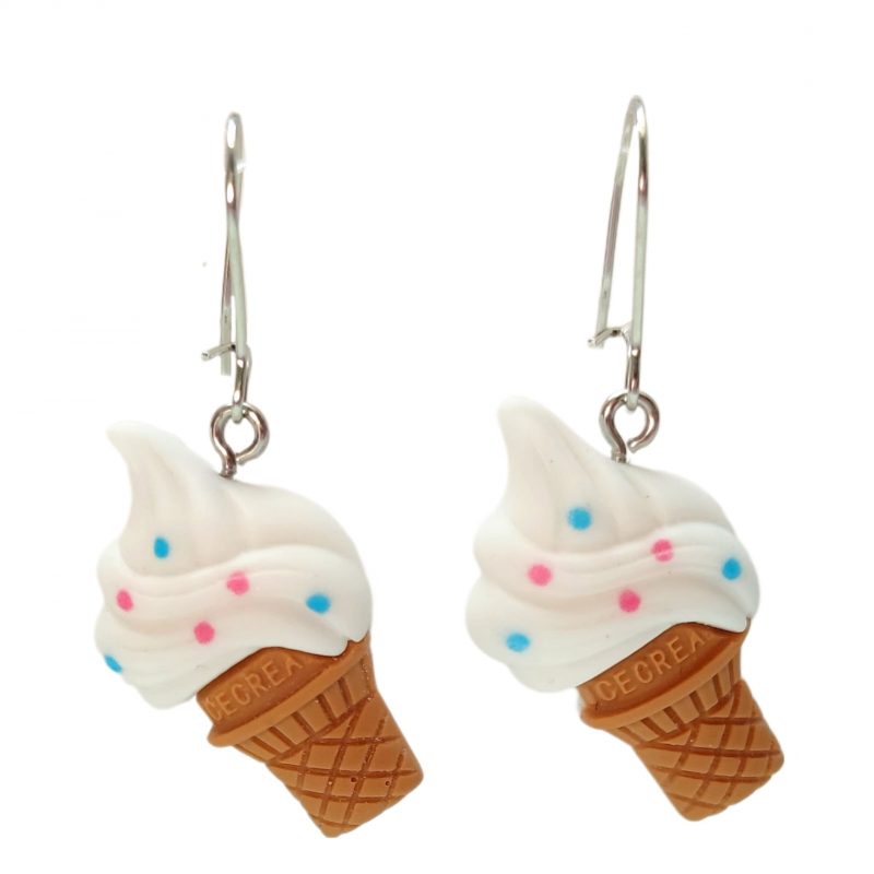 KOLCZYKI FUN LODY W WAFELKU ŚMIETANKOWE (162)