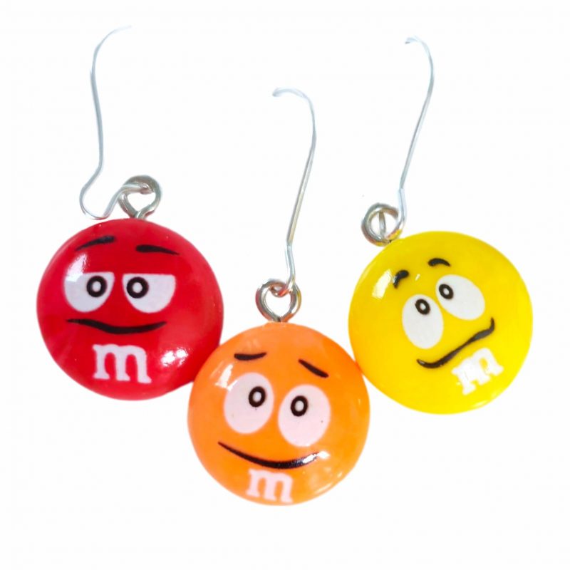 KOLCZYKI FUN 3 KOLOROWE DRAŻE M&Ms (169)