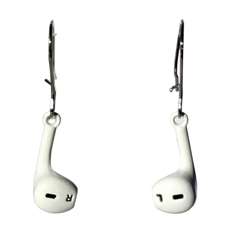 KOLCZYKI FUN BIAŁE SŁUCHAWKI IPHONE APPLE AIRPODS (077)