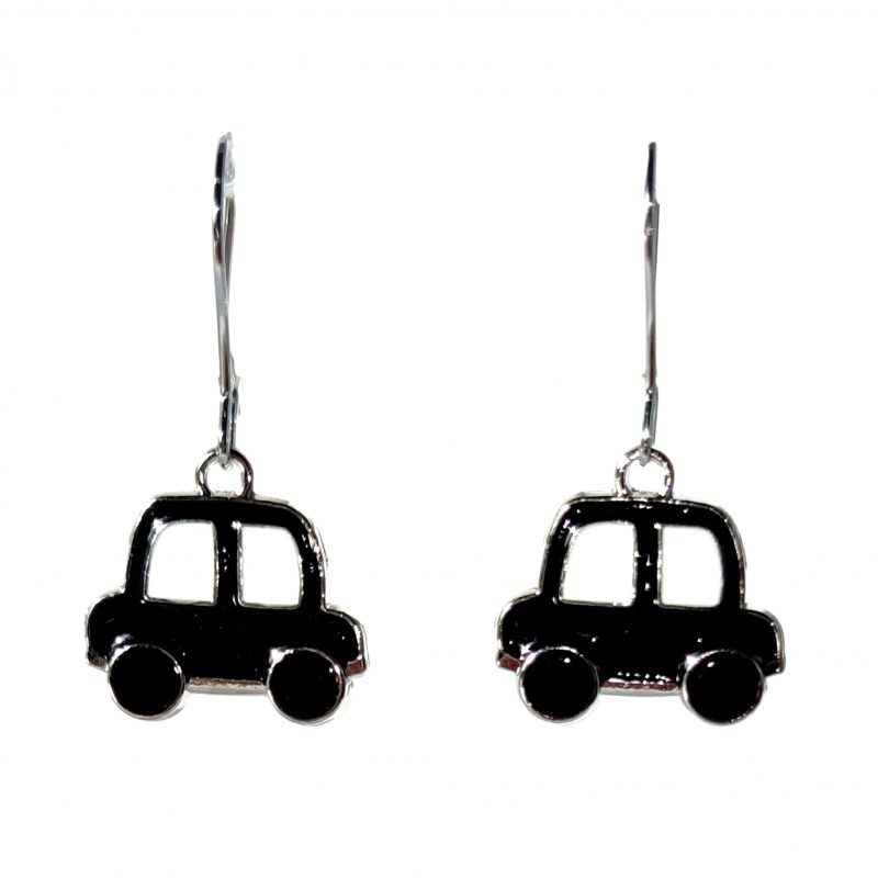 KOLCZYKI FUN MAŁE CZARNE AUTA SAMOCHODY (308)