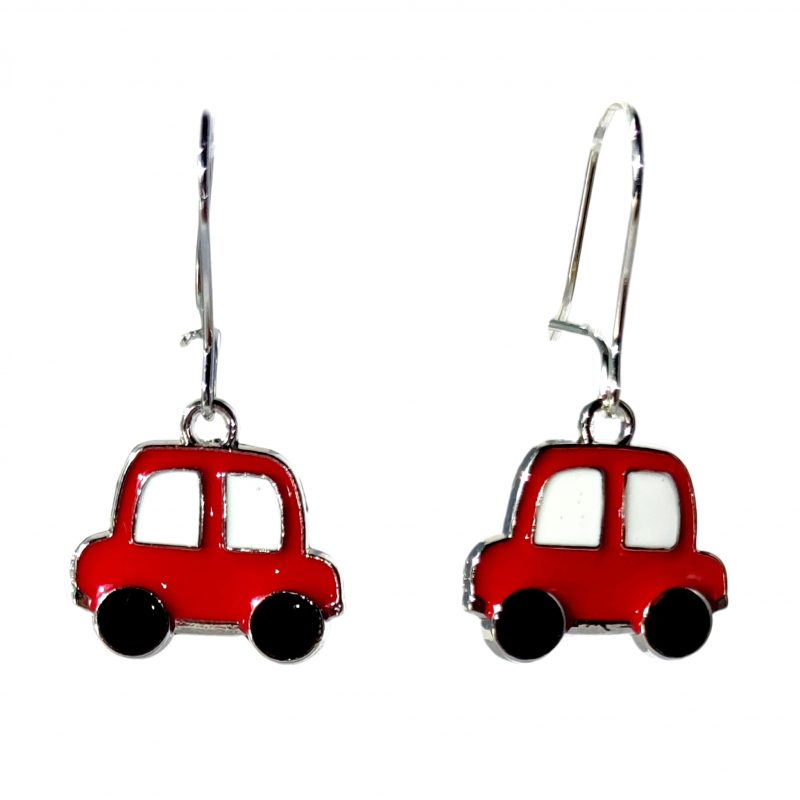 KOLCZYKI FUN MAŁE CZERWONE AUTA SAMOCHODY (307)