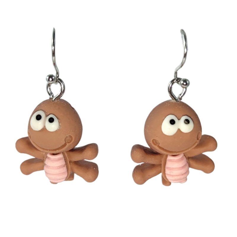 KOLCZYKI FUN MRÓWKI UŚMIECHNIĘTE 3D (325)