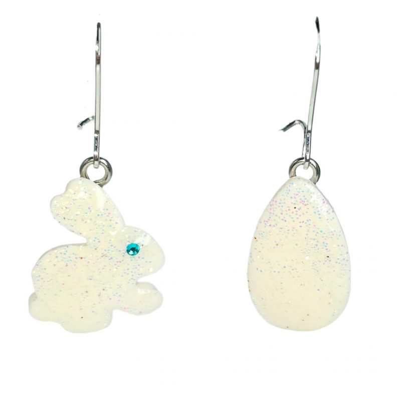 KOLCZYKI FUN WIELKANOC ZAJĄC I PISANKA KAMELEON (GP015)