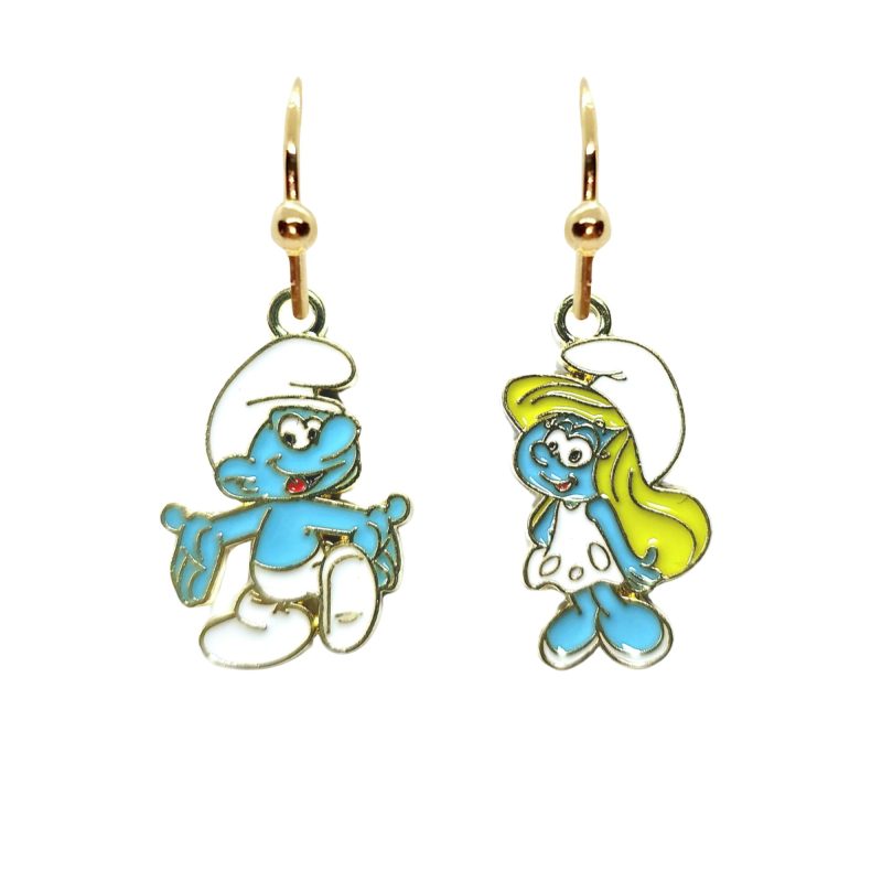 KOLCZYKI FUN BAJKA SMERFY SMERFETKA I OSIŁEK (005)