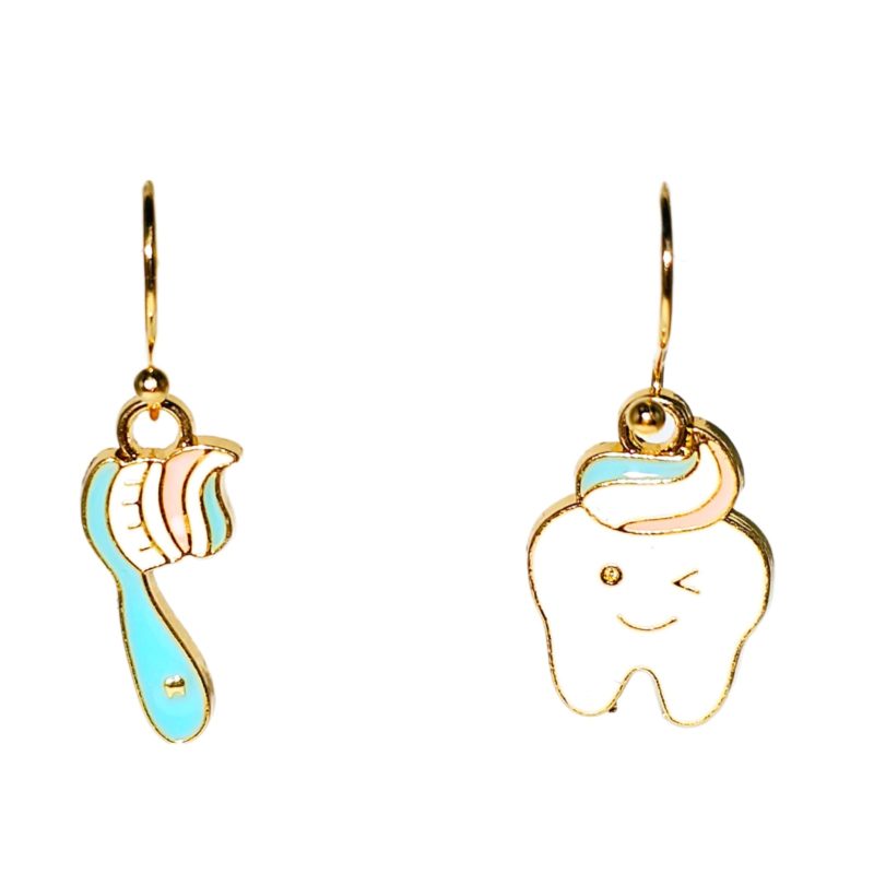 KOLCZYKI FUN ZDROWIE CZYSTE ZĘBY KOLOROWE SZCZOTKA ZĄB (293)