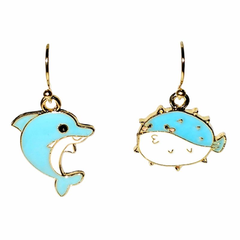 KOLCZYKI FUN MORSKIE KLIMATY DELFIN I ROZDYMKA (276)