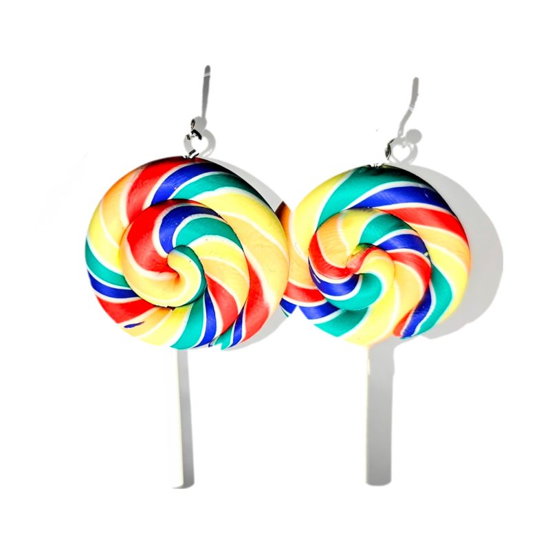 KOLCZYKI FUN LIZAKI TĘCZOWE MULTIKOLOR (300)