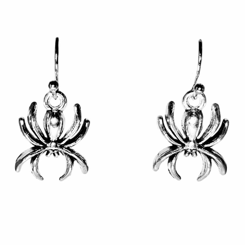 KOLCZYKI GOTYCKIE SREBRNE PAJĄKI HALLOWEEN (314)