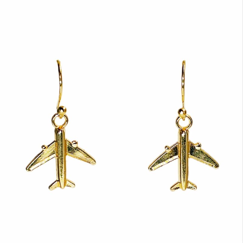 KOLCZYKI FUN ZŁOTE SAMOLOTY (095)