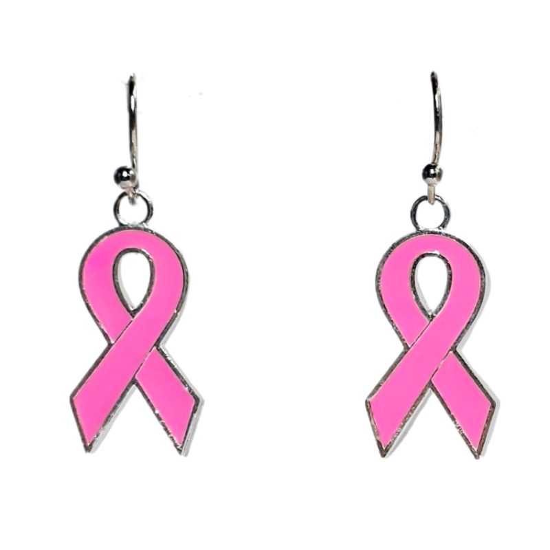 KOLCZYKI FUN ZDROWIE AMAZONKI RÓŻOWA WSTĄŻKA (345)