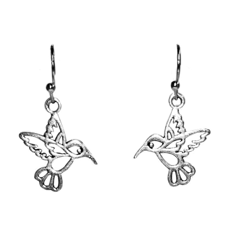 KOLCZYKI FUN SREBRNE KOLIBRY PTAKI (337)