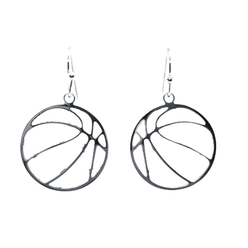 KOLCZYKI FUN SPORT PIŁKI DO KOSZYKÓWKI AŻUR (218)