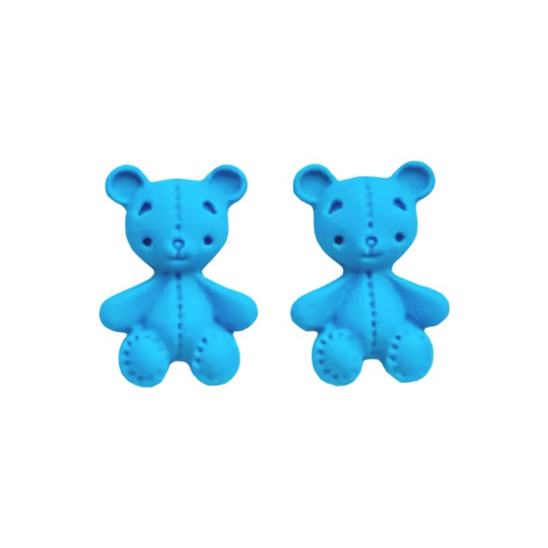 KOLCZYKI FUN SZTYFT MINI MISIE JAK PLUSZOWE NIEBIESKIE (SZ008)