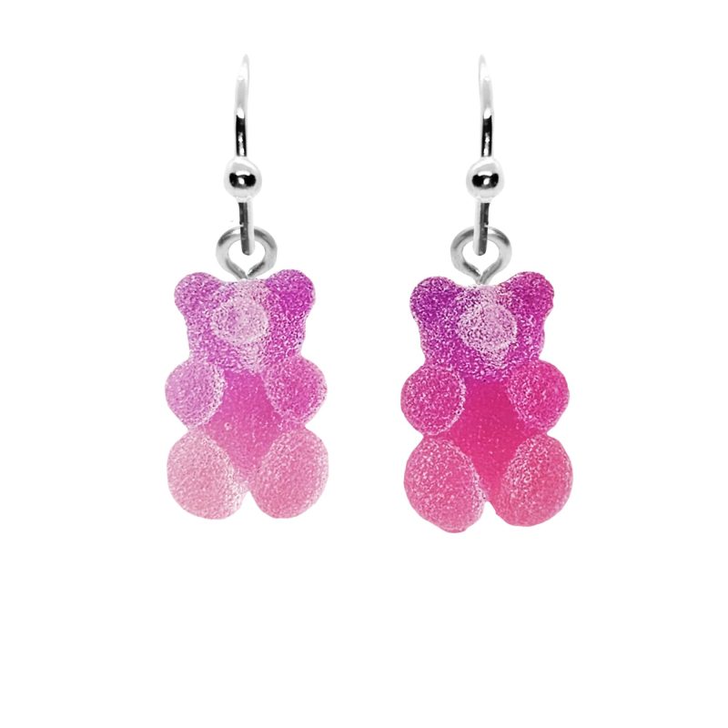 KOLCZYKI FUN SŁODKO-KWAŚNE FIOLET OMBRE GUMISIE (057)