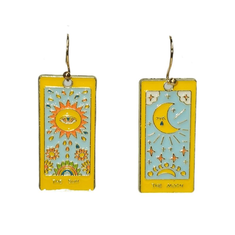 KOLCZYKI GOTYCKIE TAROT SŁOŃCE I KSIĘŻYC (265)