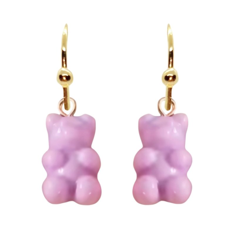 KOLCZYKI FUN SŁODKIE JASNO FIOLETOWE GUMISIE (028)