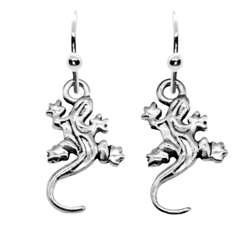 KOLCZYKI FUN JASZCZURKI SREBRNE ZAKRĘCONE (375)