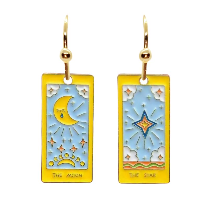 KOLCZYKI GOTYCKIE TAROT GWIAZDA I KSIĘŻYC (262)