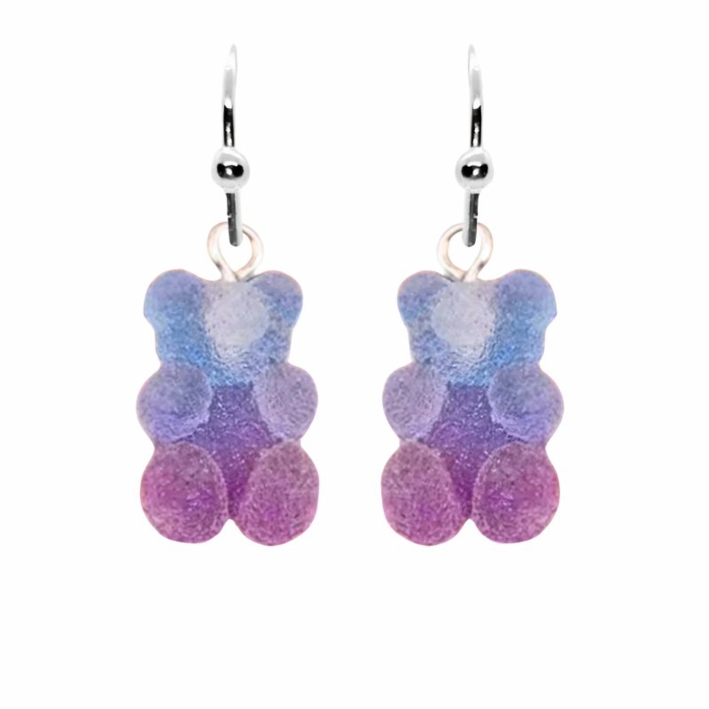 KOLCZYKI FUN SŁODKO-KWAŚNE FIOLET-NIEB OMBRE GUMISIE (421)