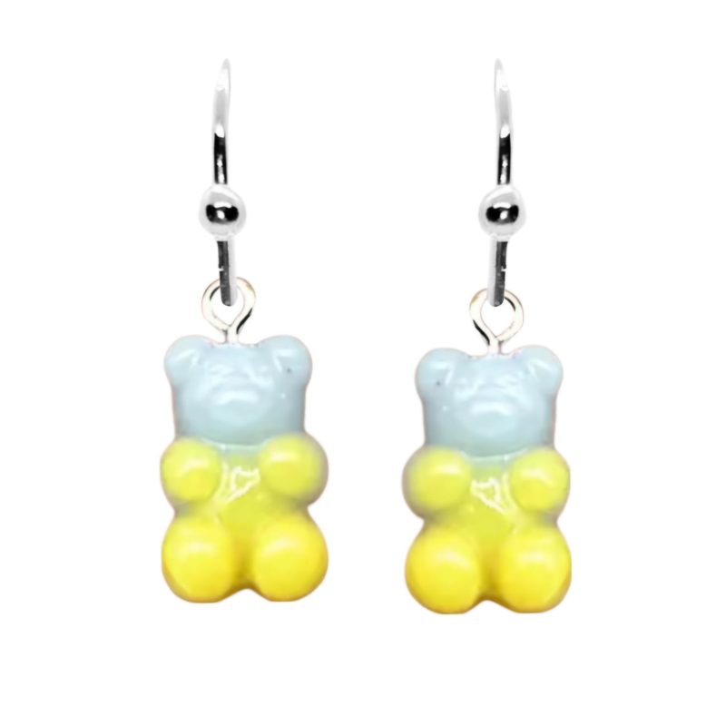 KOLCZYKI FUN SŁODKIE ŻÓŁTO-NIEBIESKIE GUMISIE (380)