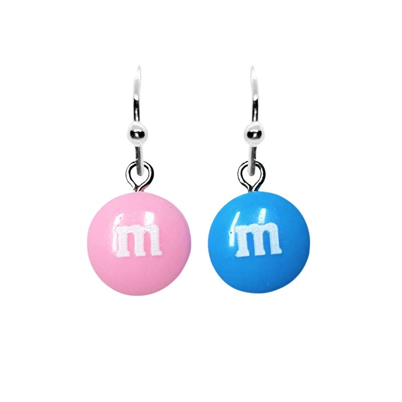 KOLCZYKI FUN 2 RÓŻOWA NIEBIESKA DRAŻE M&Ms (230)