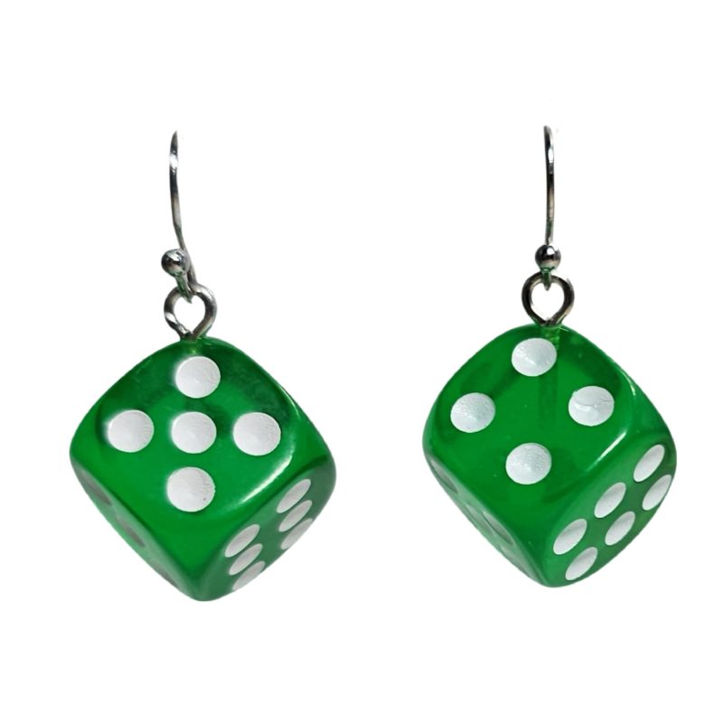 KOLCZYKI FUN ZIELONE KOSTKI DO GRY (196)
