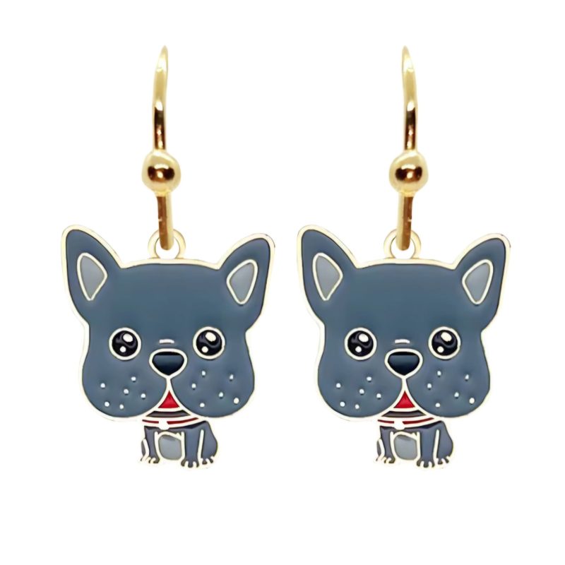 KOLCZYKI FUN PSY BULDOG SZARY (195)