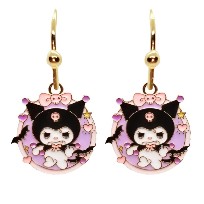 KOLCZYKI FUN BAJKA KUROMI Z KOKARDĄ (416)