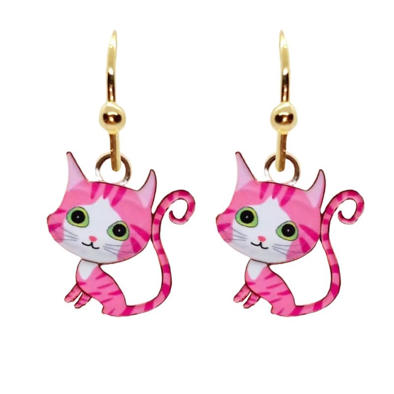 KOLCZYKI FUN KOTY RÓŻOWE KOTKI (102)