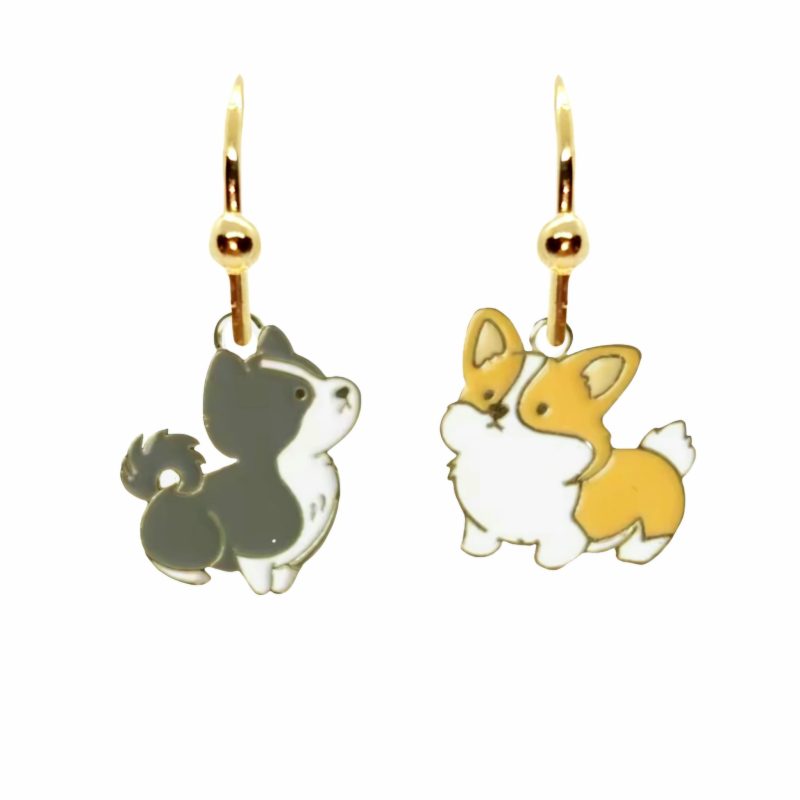 KOLCZYKI FUN PSY MIX RUDY I SZARY (241)