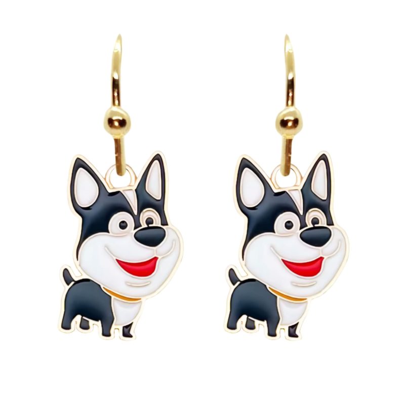 KOLCZYKI FUN PSY PIESEK CZARNY (399)