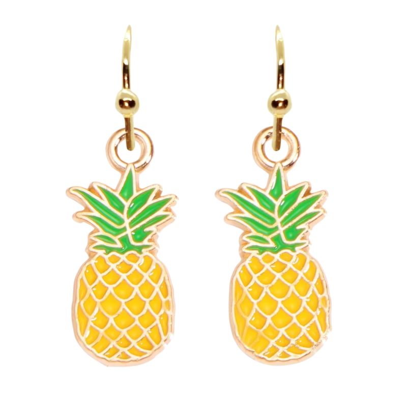 KOLCZYKI FUN OWOCE ANANASY (324)