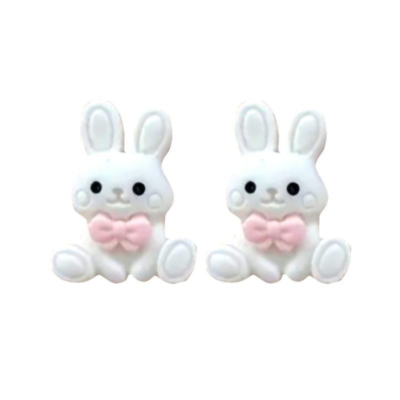 KOLCZYKI FUN SZTYFT KRÓLICZKI Z KOKARDAMI (SZ031)